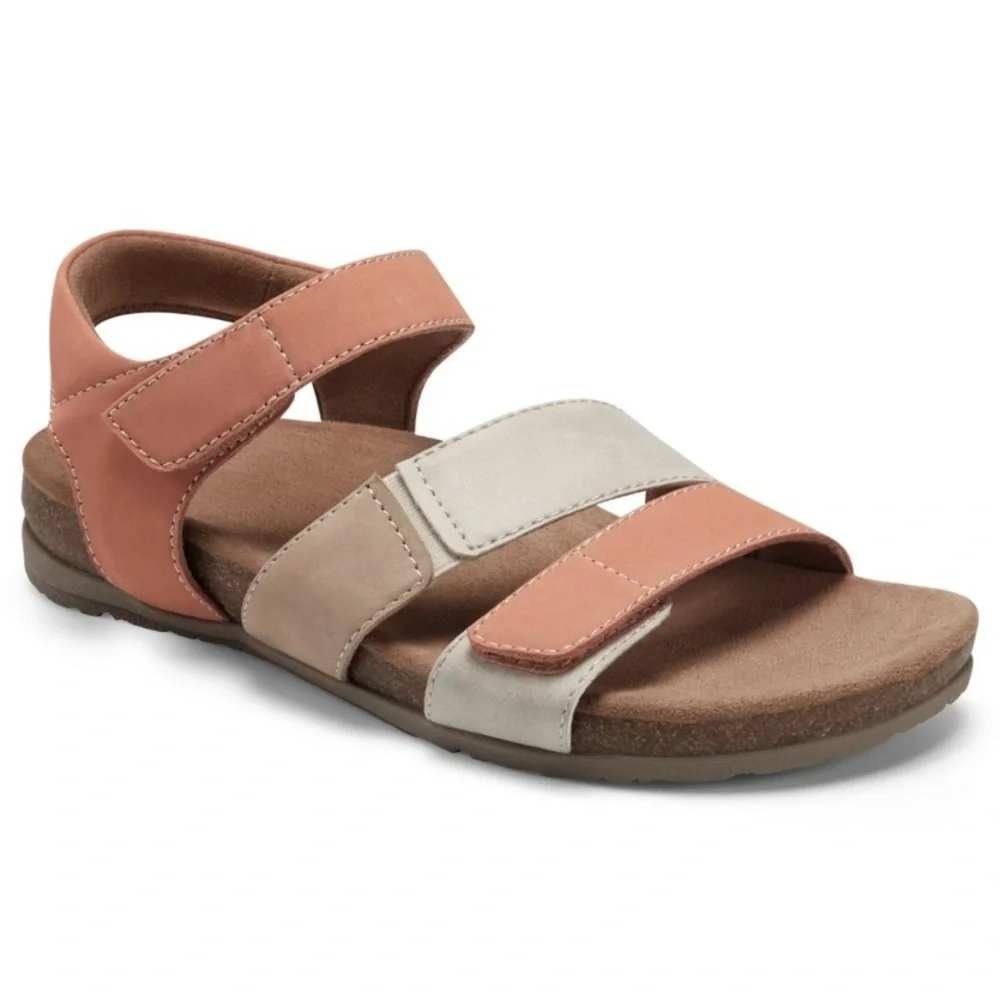 45. Earth Origins NIB Women's Peach Nubuck Orlen Strappy Sandals Size 6.5 Wide